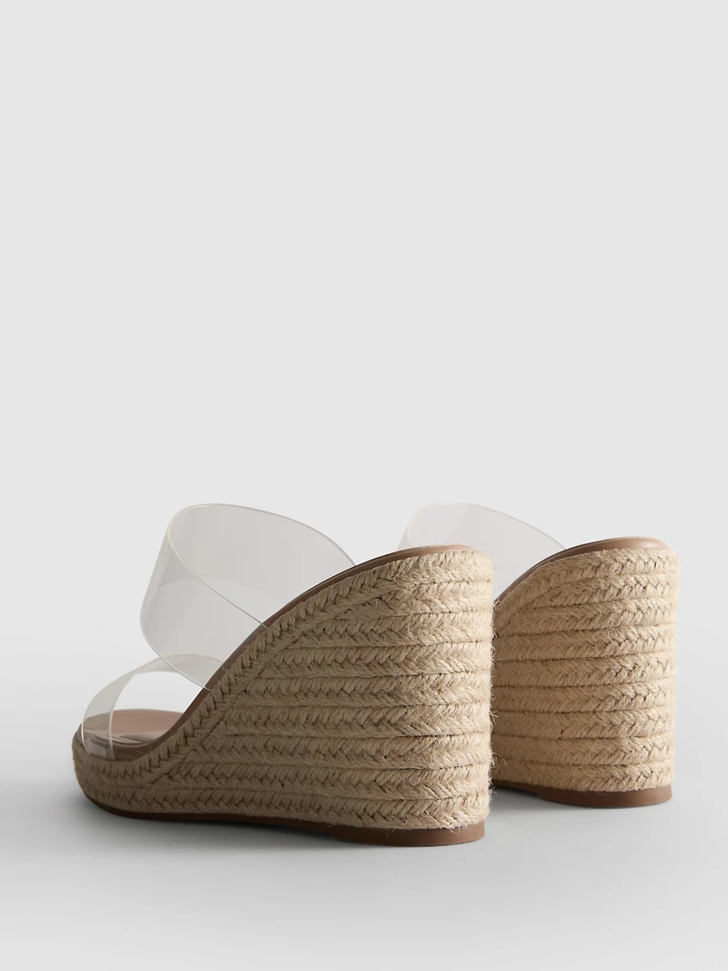 Perspex Wedge Heeled Sandals