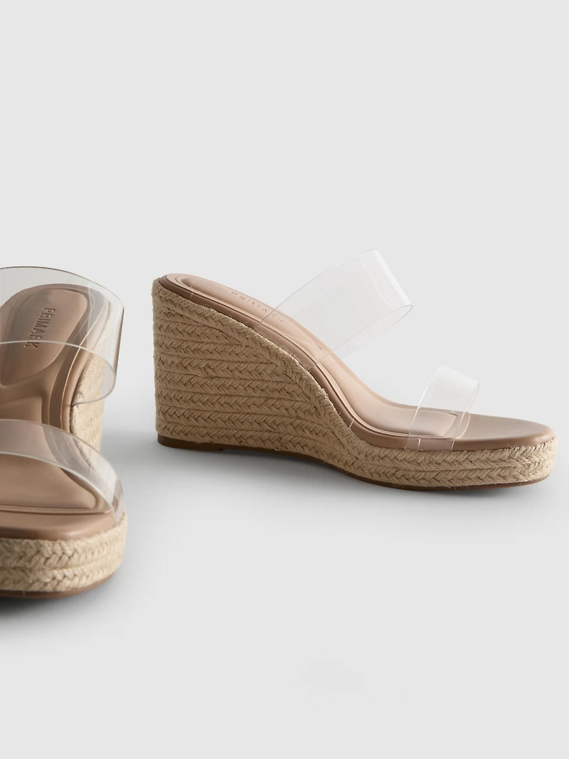 Perspex Wedge Heeled Sandals