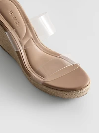 Perspex Wedge Heeled Sandals