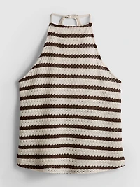 Crochet Striped Halter Neck Top