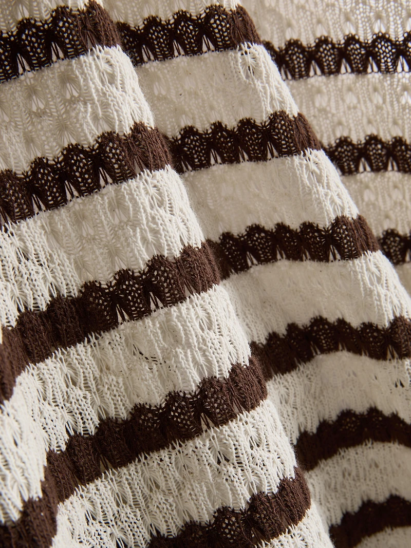 Crochet Striped Halter Neck Top