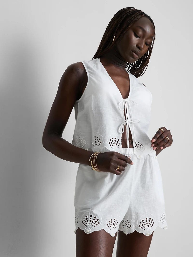 Cotton Shell Cut-Out Vest