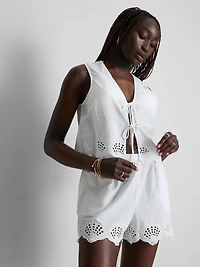Cotton Shell Cut-Out Vest