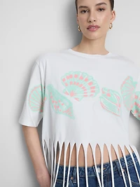Cotton Shell Fringe Tee