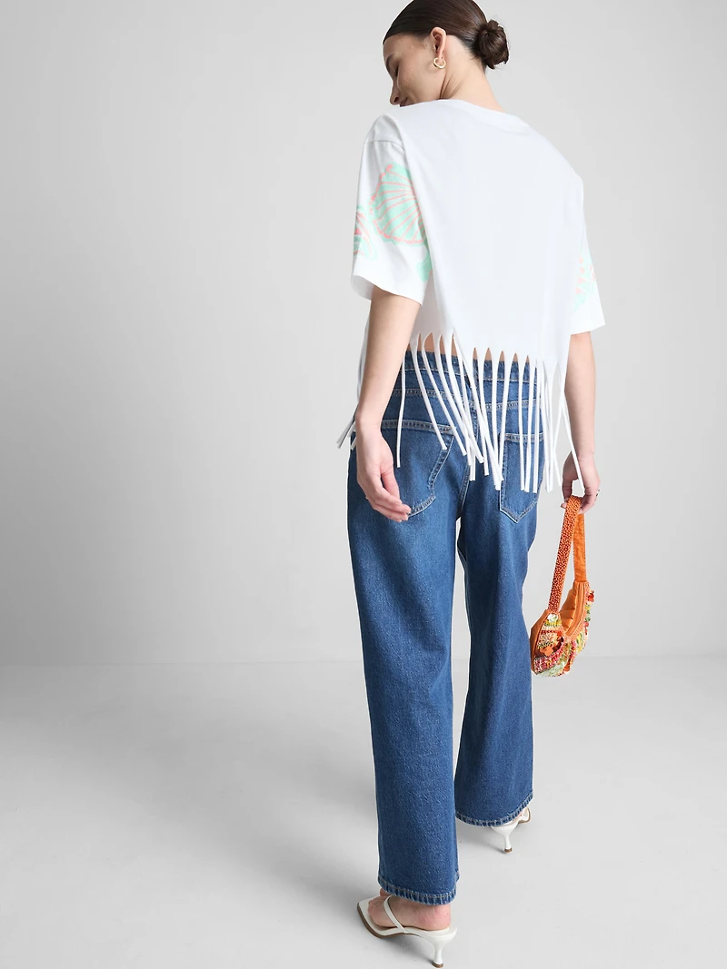 Cotton Shell Fringe Tee