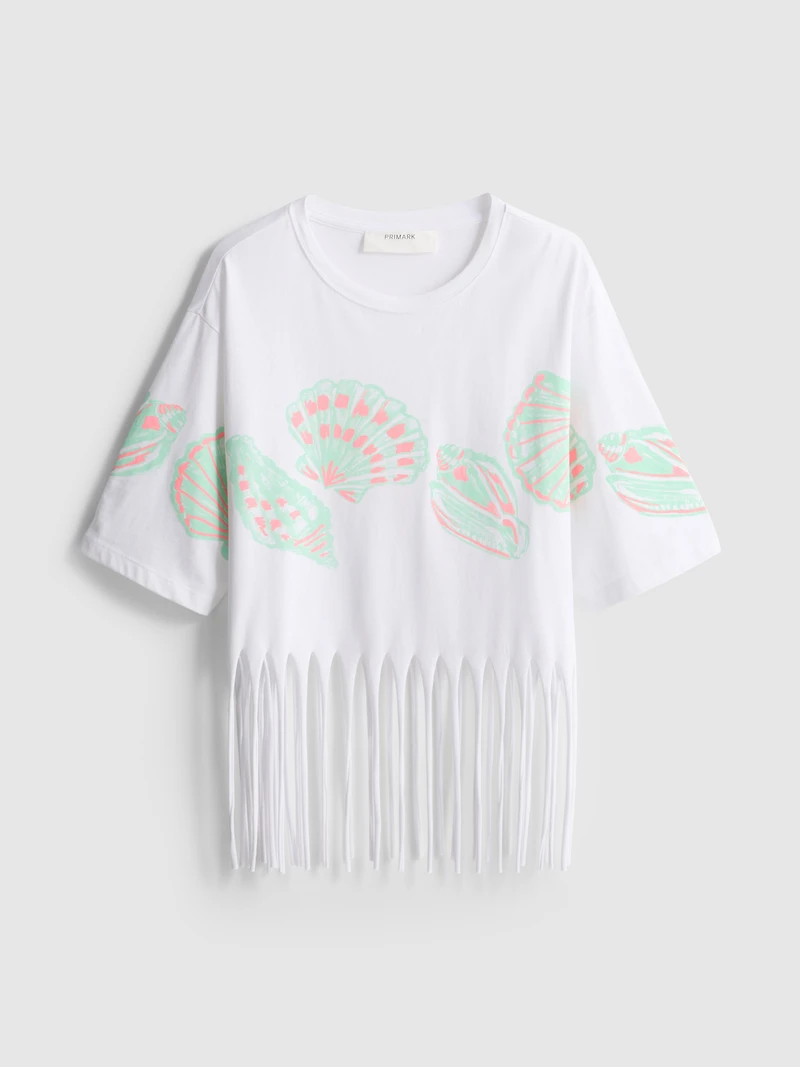 Cotton Shell Fringe Tee