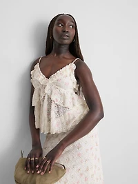 V-Neck Frill Cami Top