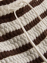 Crochet Striped Wide Leg Beach Pants