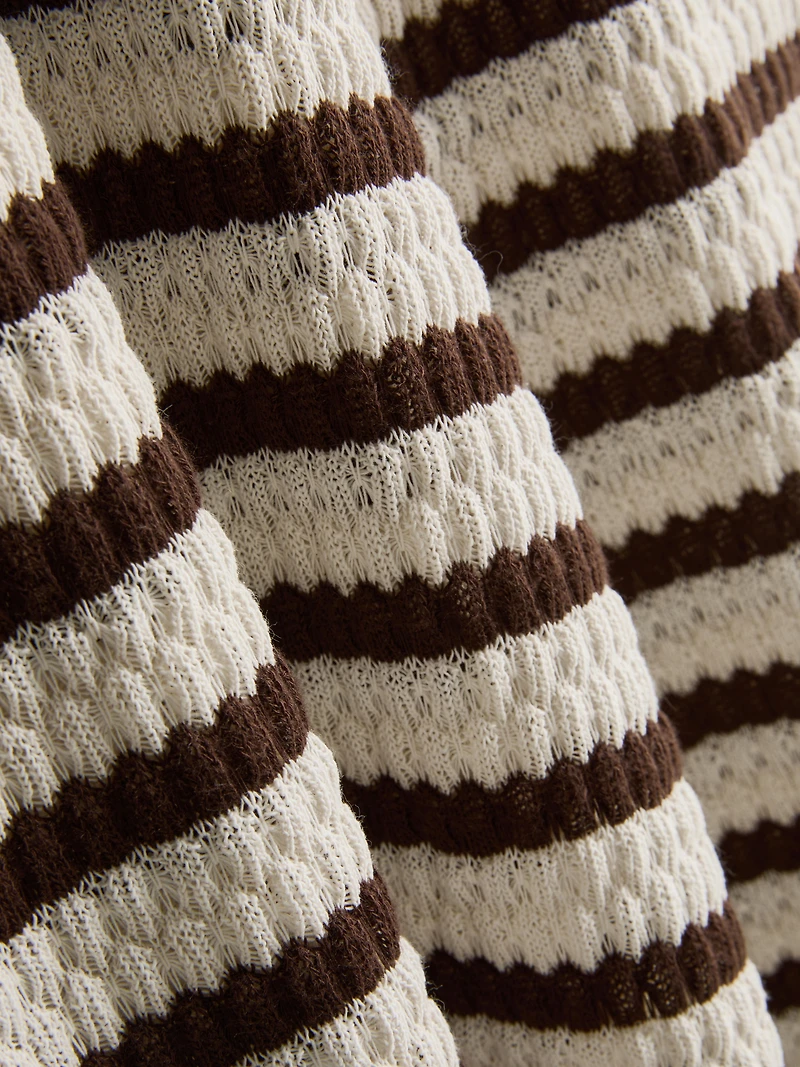 Crochet Striped Wide Leg Beach Pants