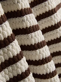 Crochet Striped Wide Leg Beach Pants