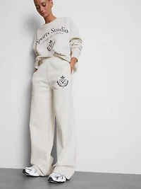Cotton-Rich Wide-Leg Varsity Joggers