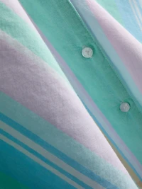 Love To Lounge Cropped Pastel Striped Pajama Shirt