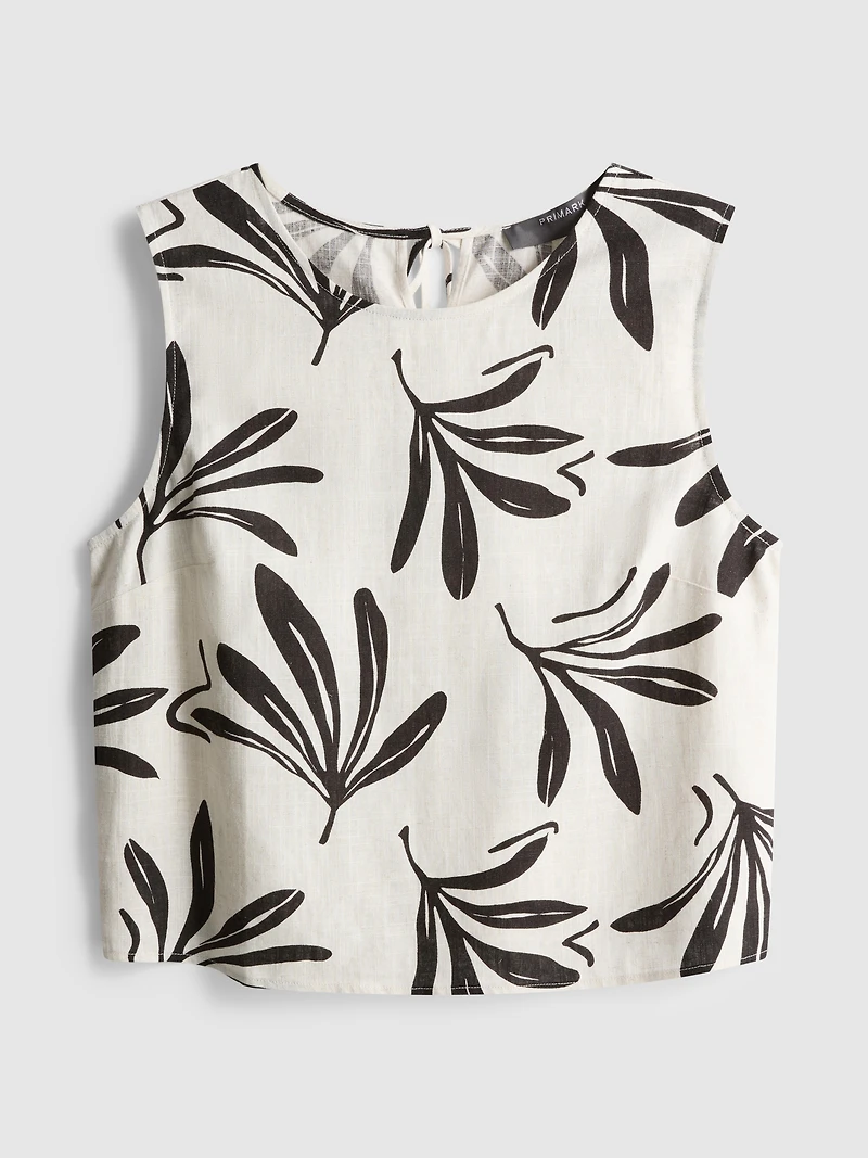 Printed Cotton-Blend Tank