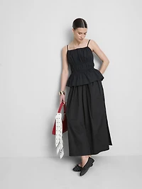 Ruched Cotton Poplin Cami Top