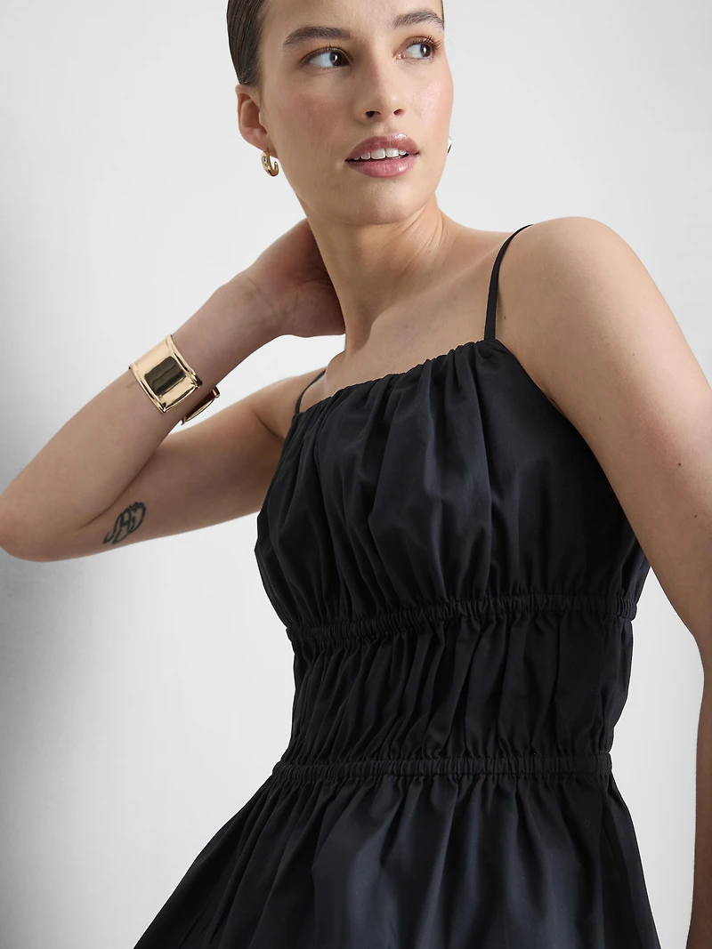 Ruched Cotton Poplin Cami Top