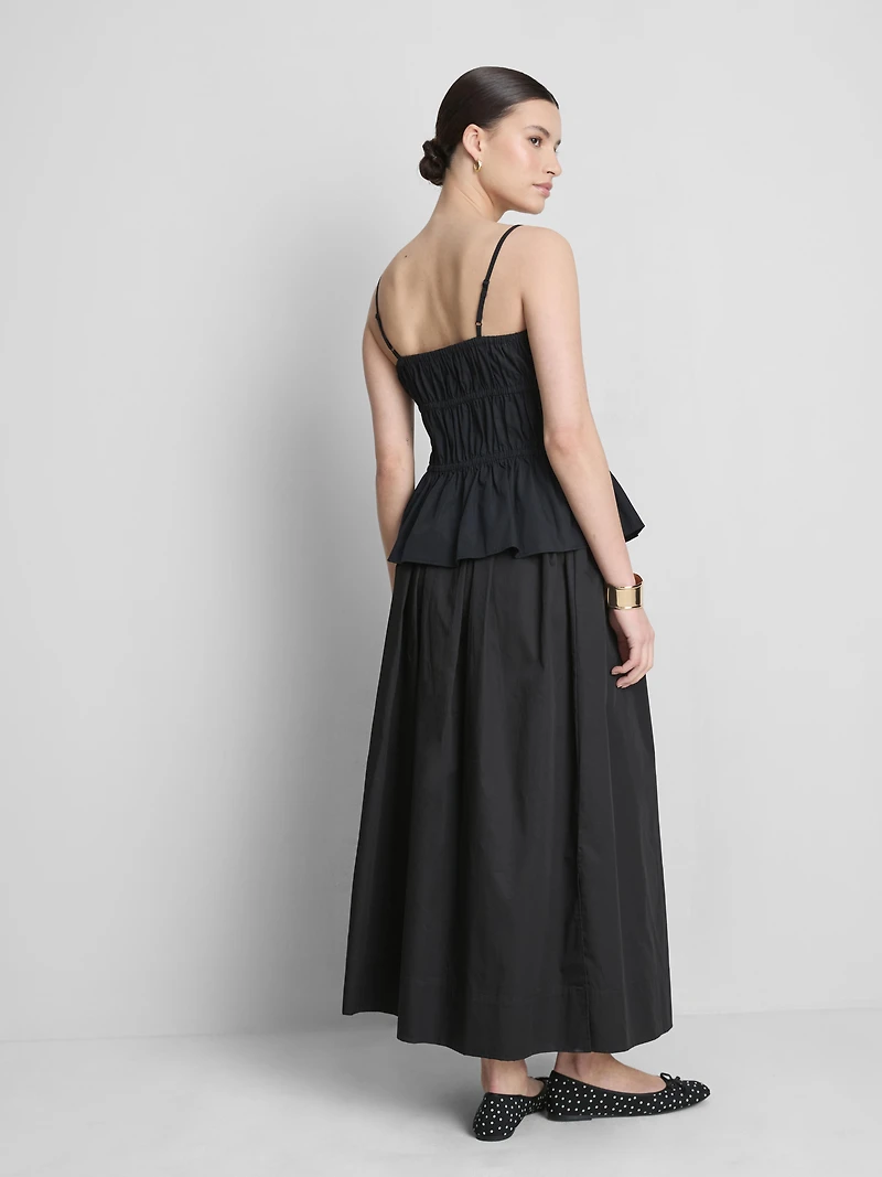 Ruched Cotton Poplin Cami Top