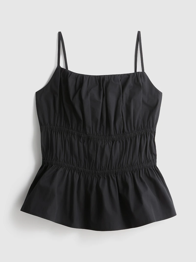 Ruched Cotton Poplin Cami Top