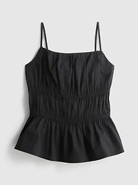 Ruched Cotton Poplin Cami Top