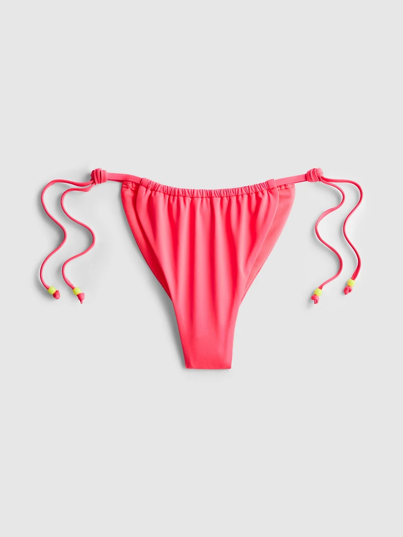 Neon Flower Side-Tie Bikini Bottoms