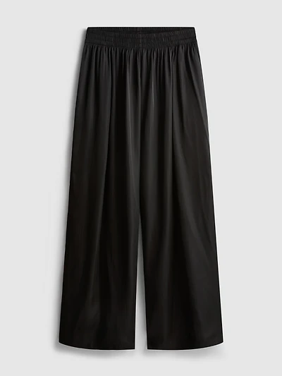 The Edit Satin Wide Leg Pants