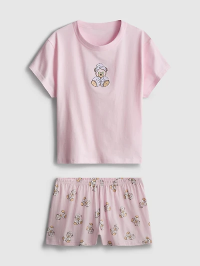 Cotton-Rich Printed Shorty Pajamas