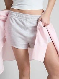 Cotton-Rich Button-Detail Jersey Shorts