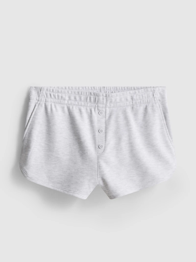 Cotton-Rich Button-Detail Jersey Shorts