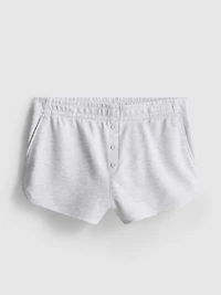 Cotton-Rich Button-Detail Jersey Shorts