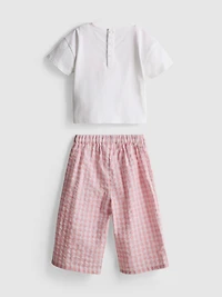 0-36mths | Heart Pocket T-Shirt And Pants Set