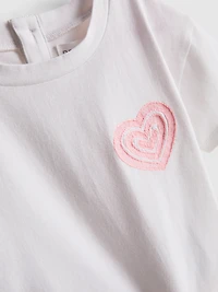 0-36mths | Heart Pocket T-Shirt And Pants Set