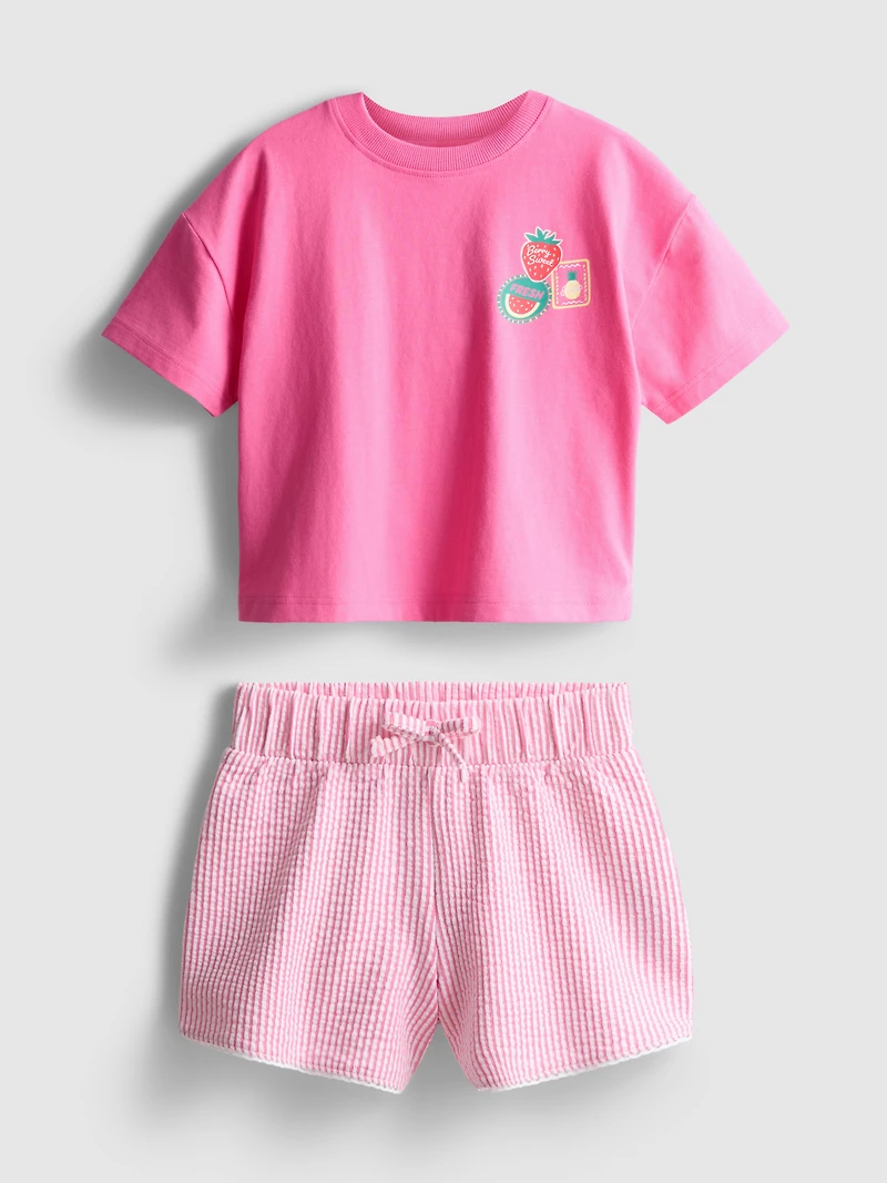 1.5-8yrs | Flower Market T-Shirt And Shorts Set