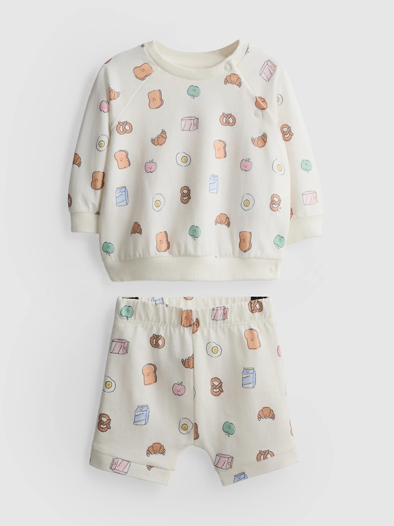 0-18mths | Food Graphic Sweatshirt and Shorts Set