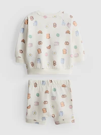 0-18mths | Food Graphic Sweatshirt and Shorts Set