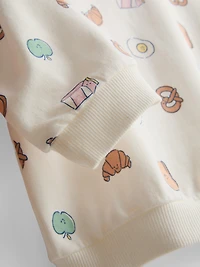0-18mths | Food Graphic Sweatshirt and Shorts Set