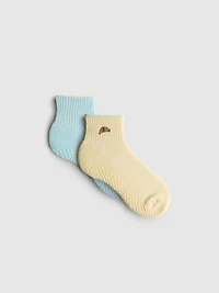 2pk Croissant Yoga Socks