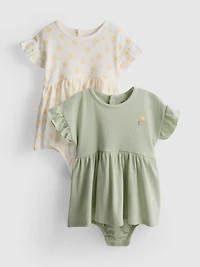 0-18mths | 2pk Newborn Smock Dresses
