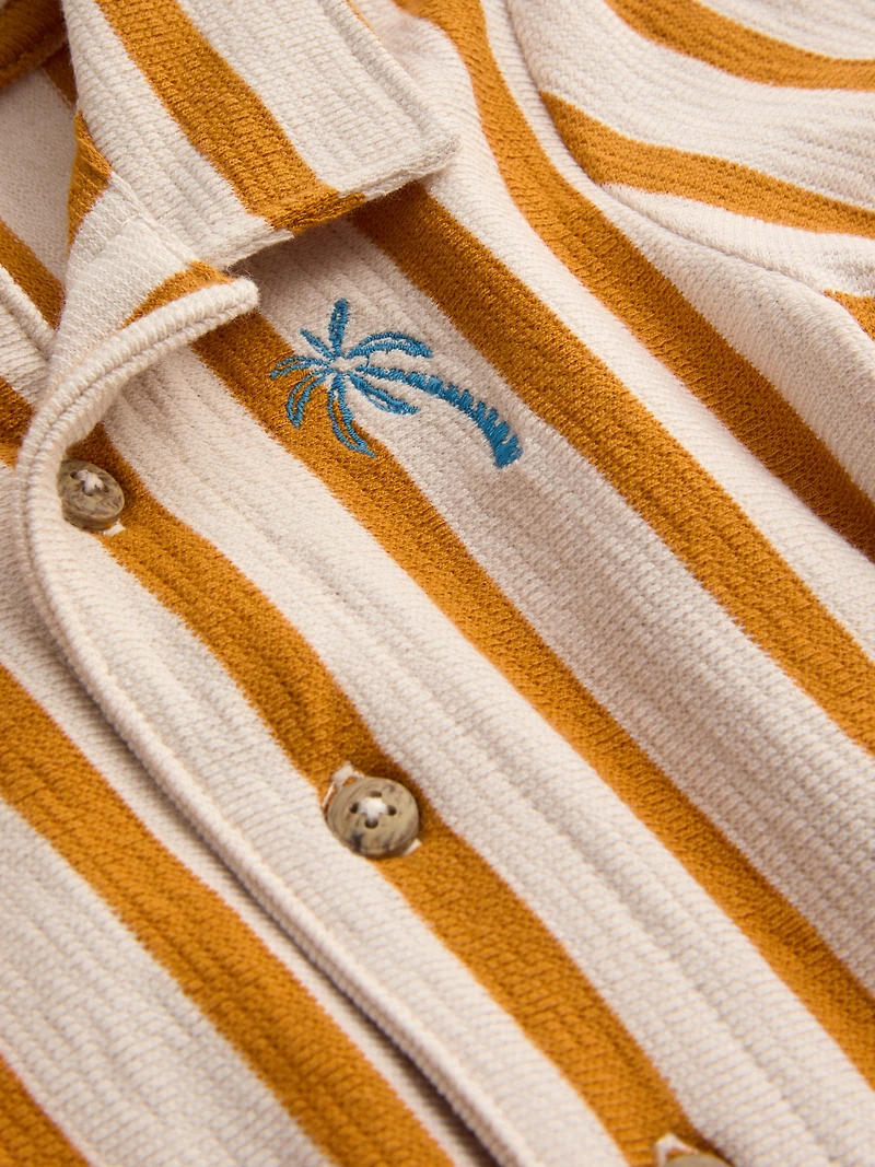 0-36mths | Stripe Textured Shirt and Shorts Set