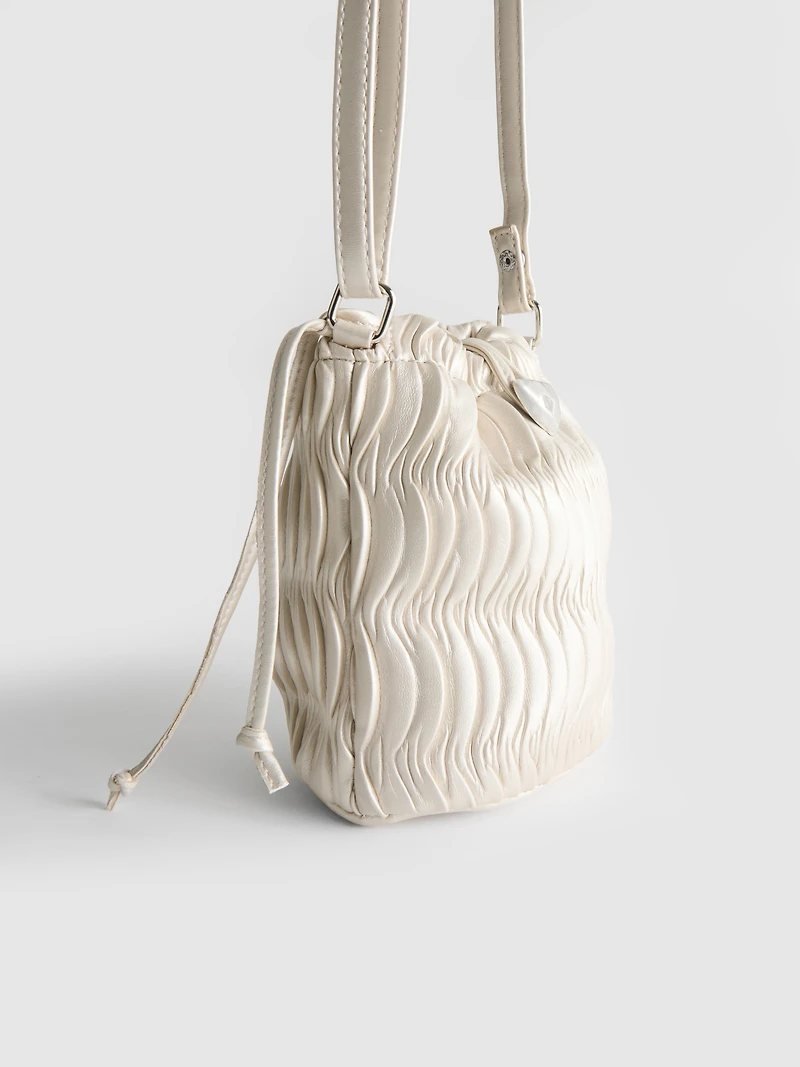 Ruched Bucket Crossbody Bag