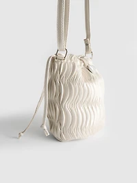 Ruched Bucket Crossbody Bag