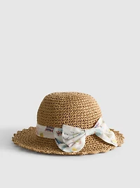 Scallop Trim Woven Hat