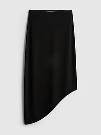 Asymmetric Jersey Midi Skirt