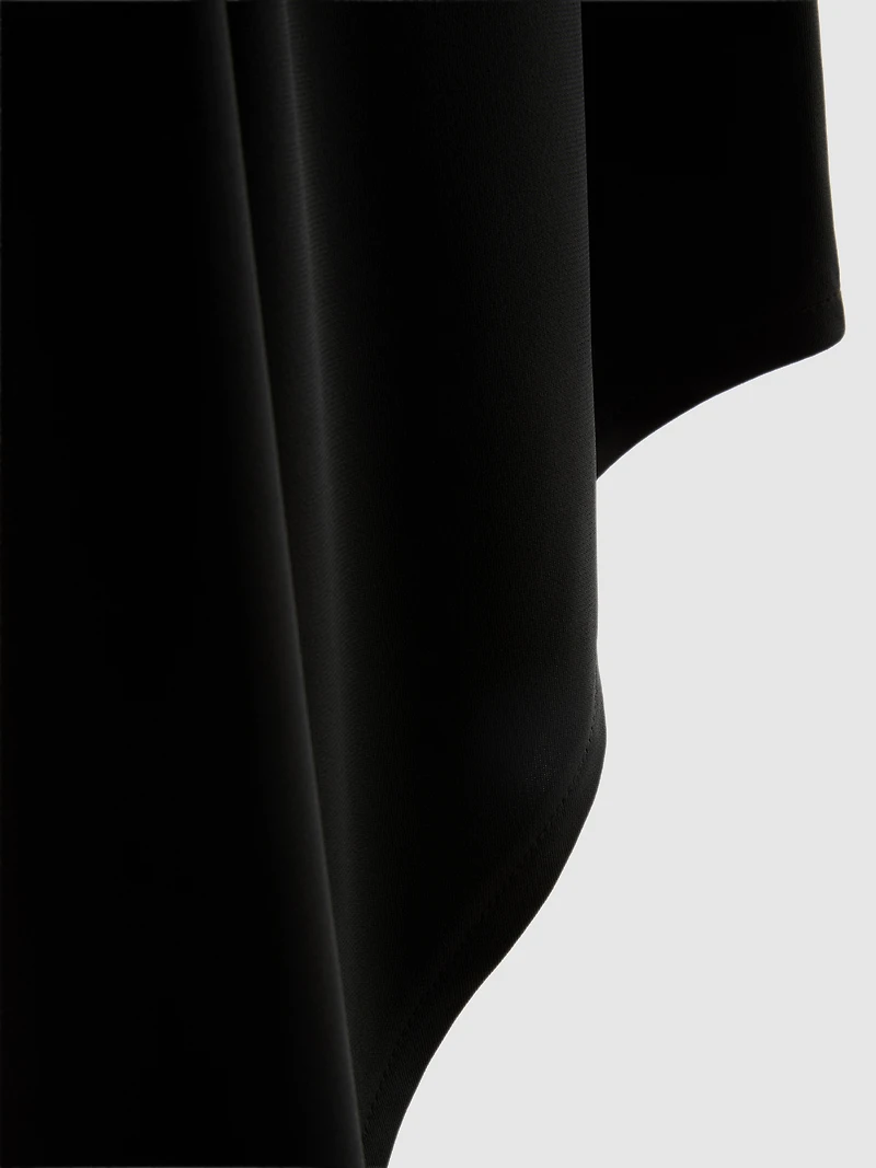Asymmetric Jersey Midi Skirt