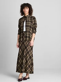 Plaid A-Line Maxi Skirt