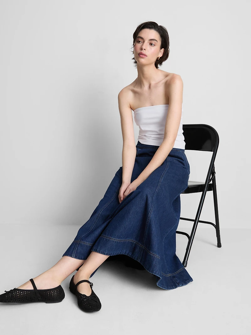 Cotton-Rich Bandeau Top