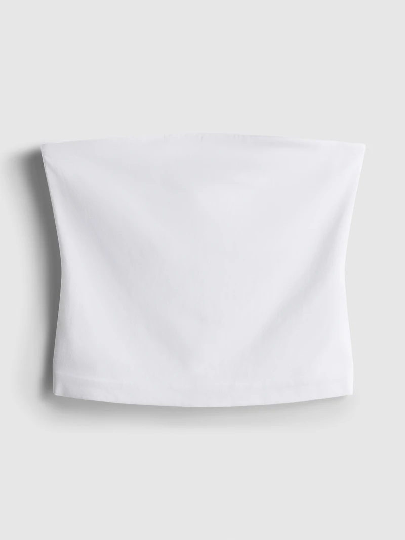 Cotton-Rich Bandeau Top