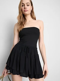 Cotton-Rich Bandeau Top