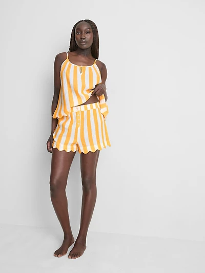 Love To Lounge Striped Ruffle Pajama Shorts