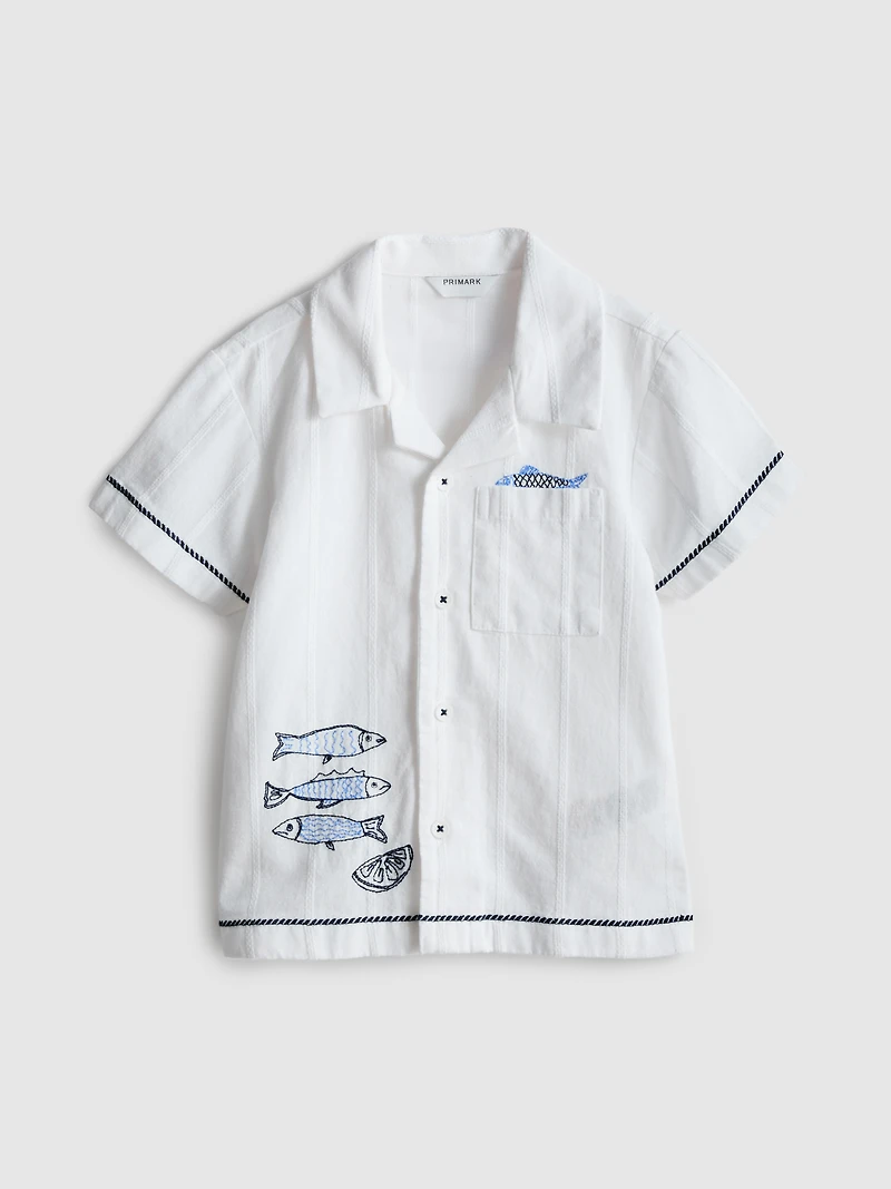 1.5-7yrs | Fish Embroidered Shirt