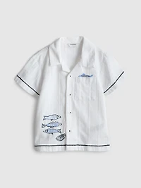 1.5-7yrs | Fish Embroidered Shirt