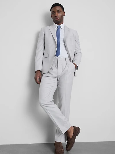 Regular Textured Suit Pants